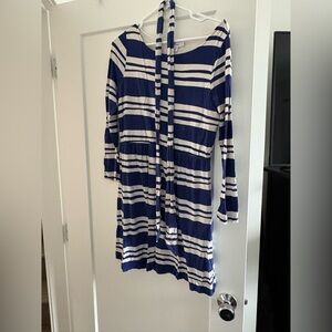 Vineyard Vines Blue and White Long Sleeve Shirt Dress